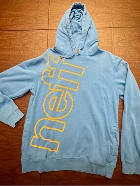 Neff Light Blue Crewneck with Yellow Outline Logo